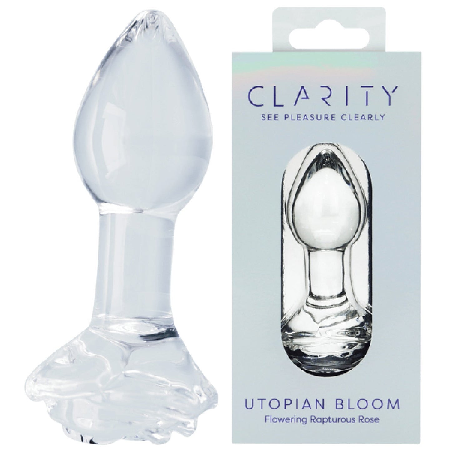 Clarity Utopian Bloom – 4.3 Inch Handcrafted Glass Butt Plug > Glass > Dildos - Tophatter Daily Deals
