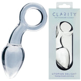 Clarity Utopian Delight – 3.5 Inch Handcrafted Borosilicate Glass Butt Plug > Glass > Dildos - Tophatter Daily Deals
