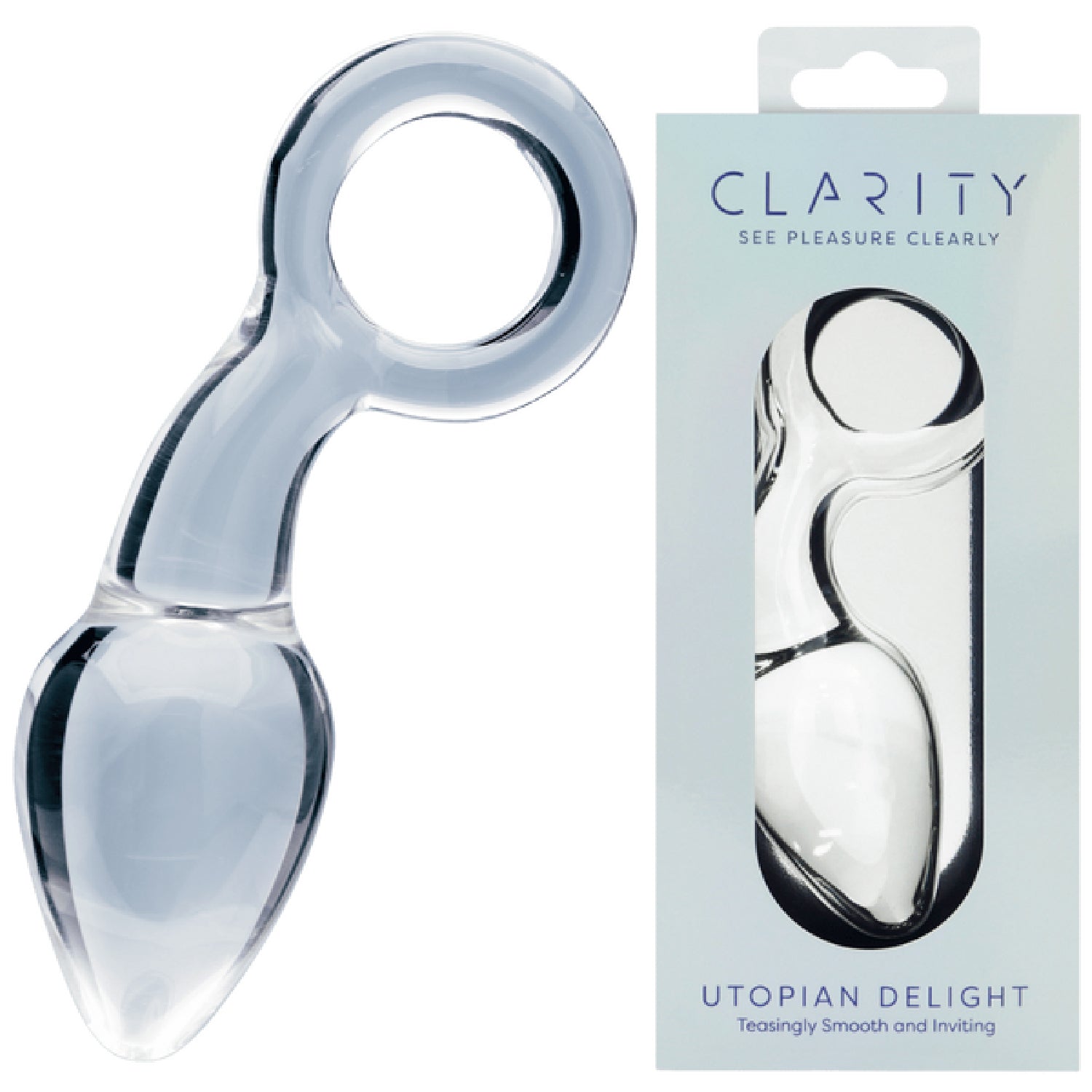 Clarity Utopian Delight – 3.5 Inch Handcrafted Borosilicate Glass Butt Plug > Glass > Dildos - Tophatter Daily Deals