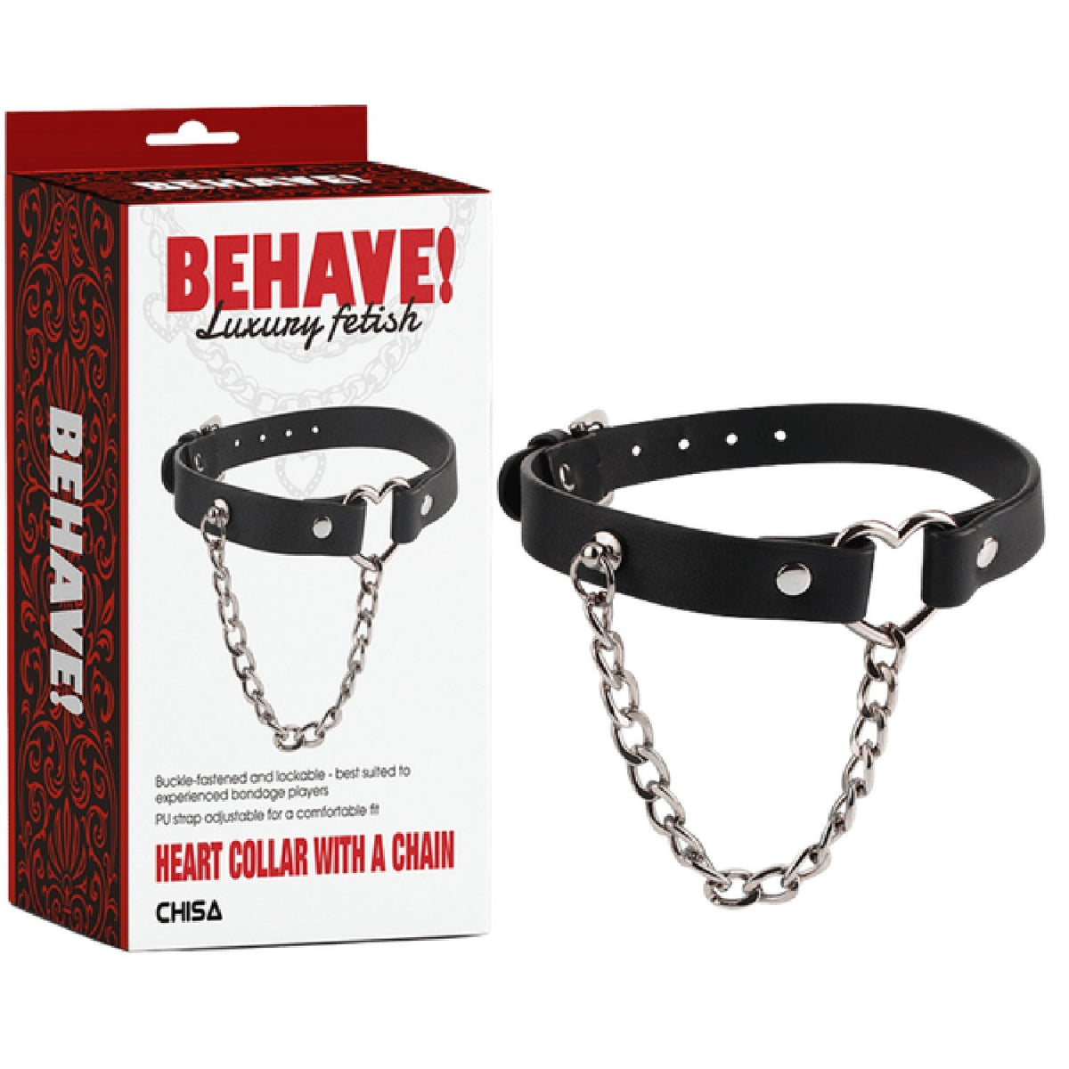 Heart Collar with Lockable Buckle and Chain – Bondage Collar > Bondage Gear > Collars & Leashes - Tophatter Daily Deals