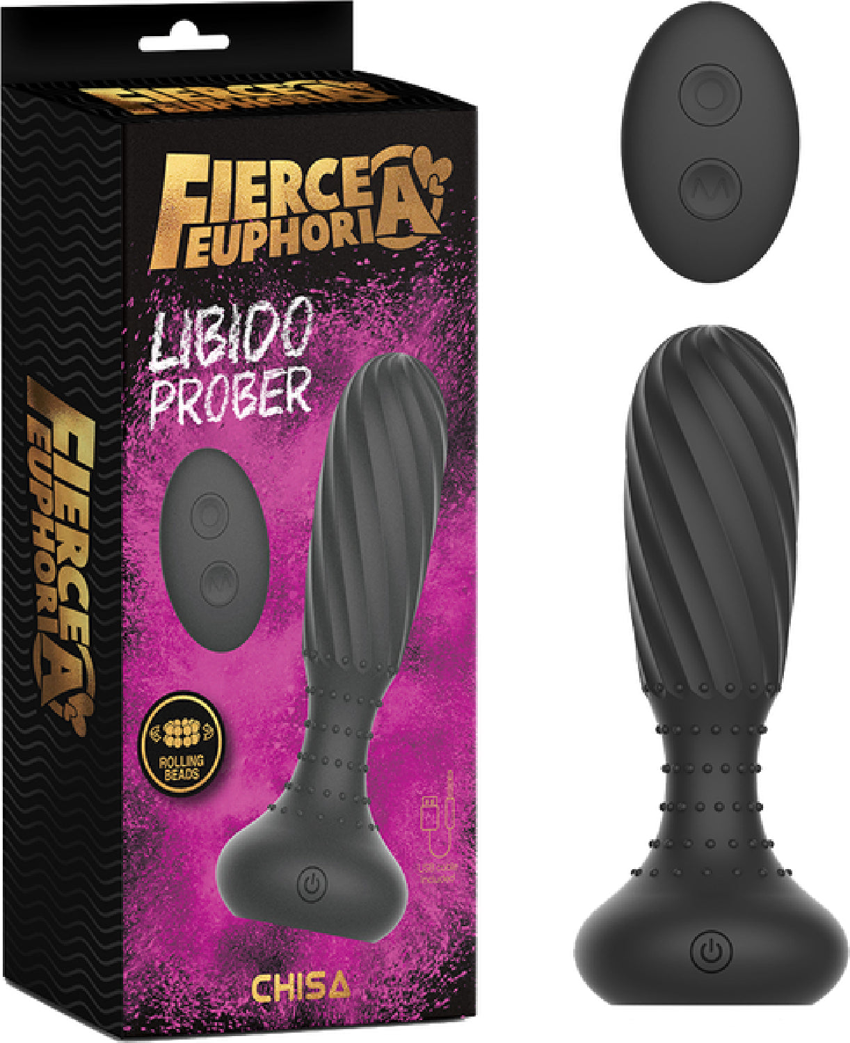 Fierce Euphoria Libido Prober – Remote-Controlled Gyrating Anal Plug with Rotating Beads > Anal Range > Vibrating Butt Plugs - Tophatter Daily Deals