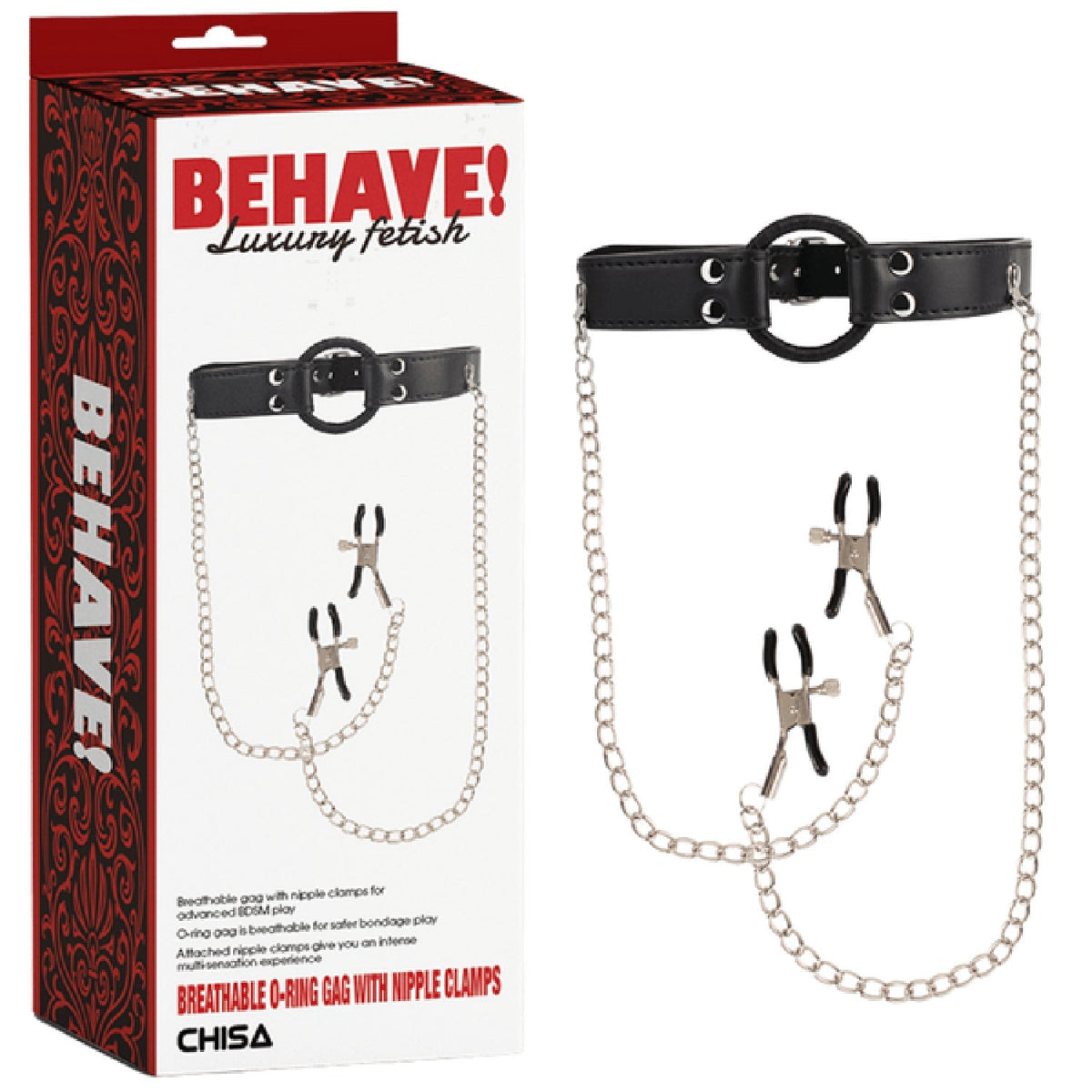 Breathable O-Ring Gag with Nipple Clamps – BDSM Accessory > Sex Toys > Nipple Clamps - Tophatter Daily Deals