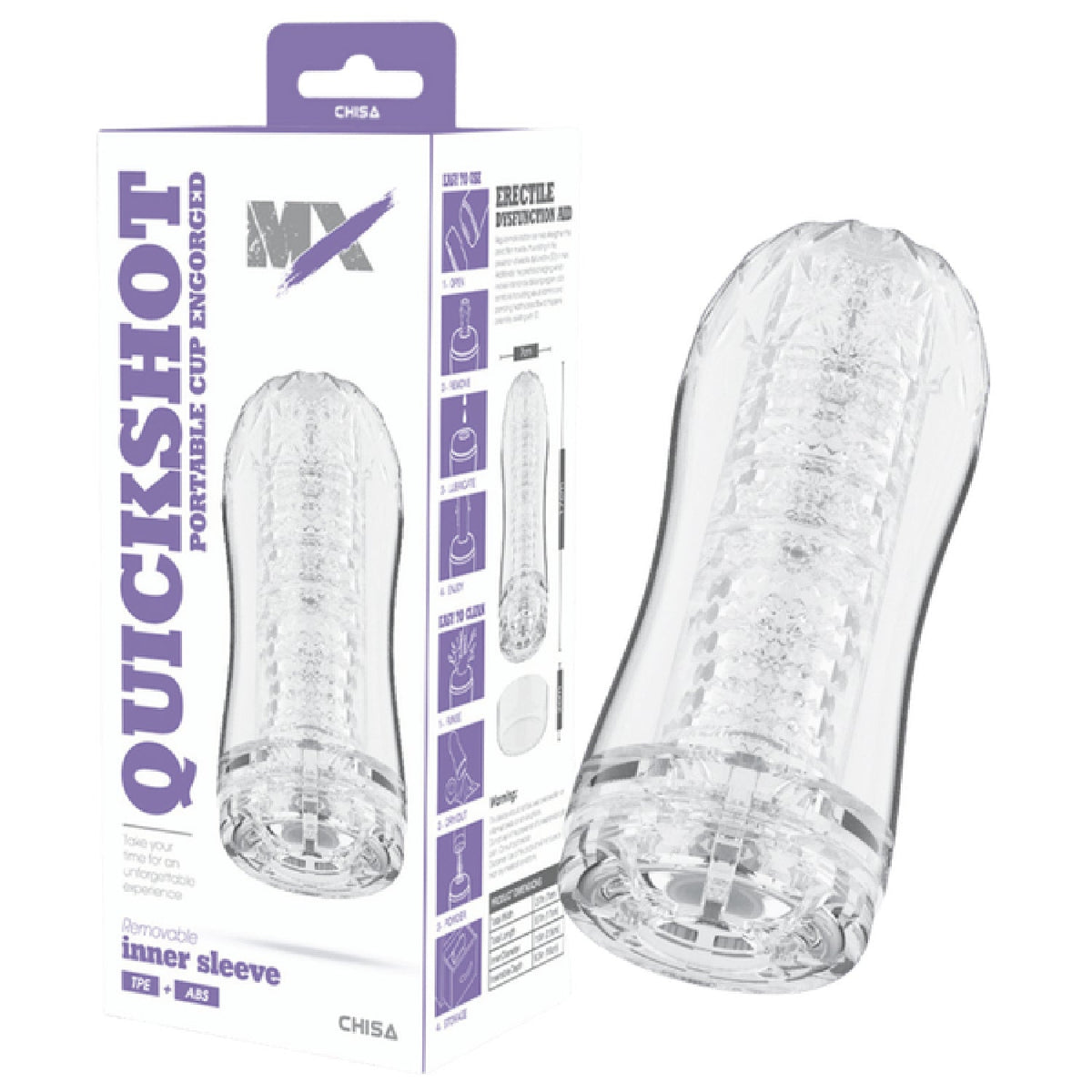 Quickshot Portable Cup Engorged – Super-Soft TPE and ABS Male Masturbator 7cm by 17cm > Sex Toys For Men > Masturbators Cup - Tophatter Daily Deals