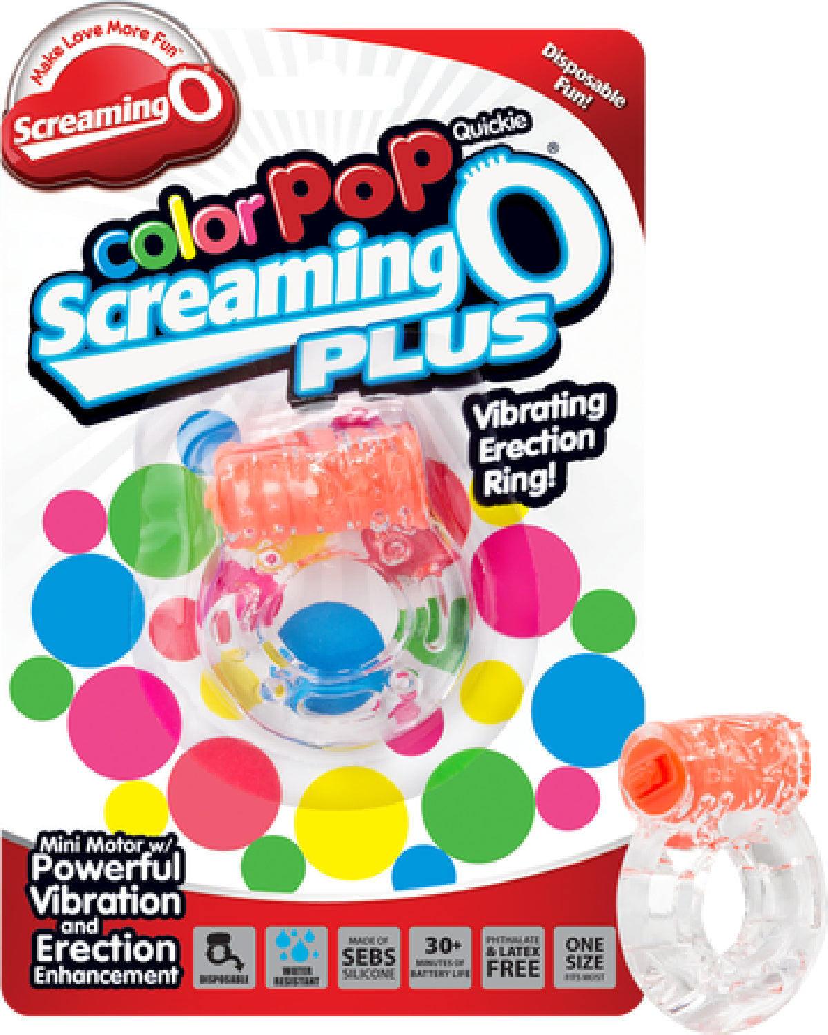 Screaming O Colour Pop Quickie Plus – Vibrating Erection Ring > Cock Ring > Vibrating - Tophatter Daily Deals