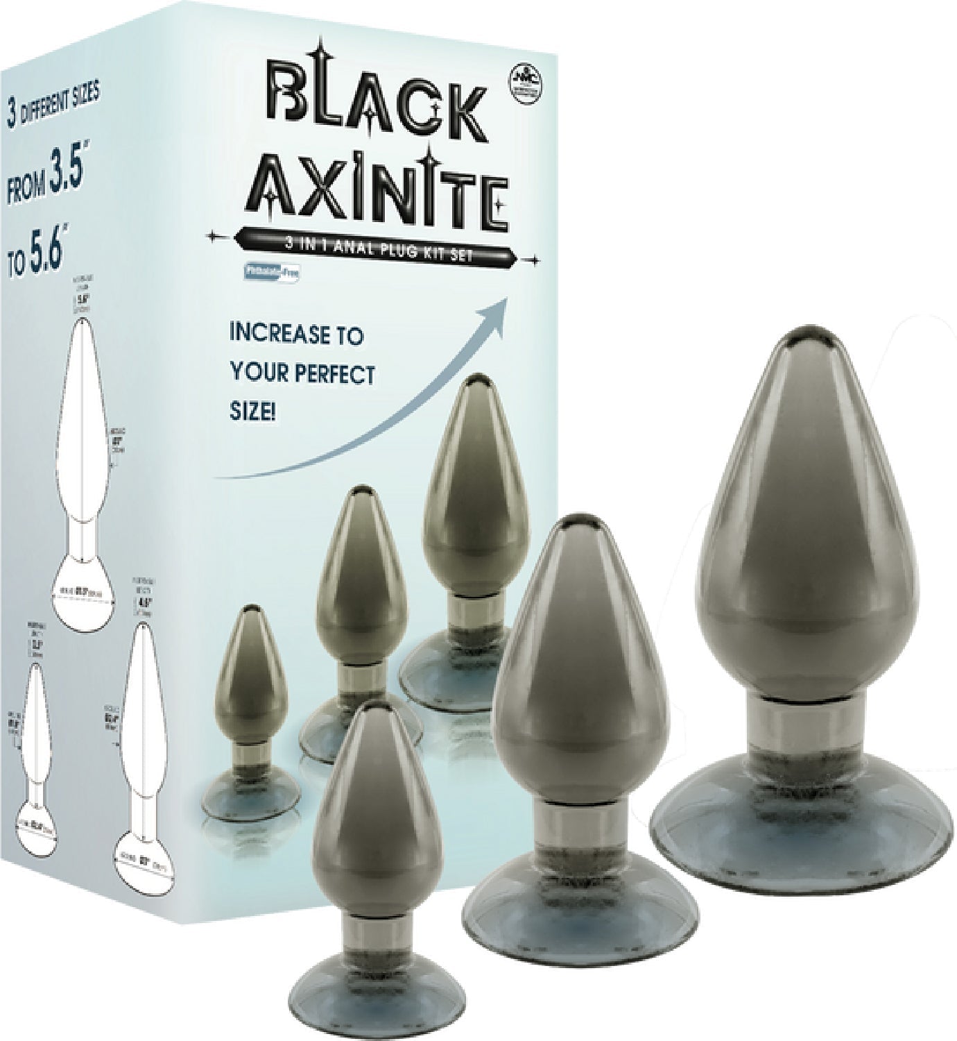 3 In 1 Anal Plug Kit – Flexible Hygienic Suction Cup Base Anal Plugs > Anal Range > Butt Plug Kits - Tophatter Daily Deals