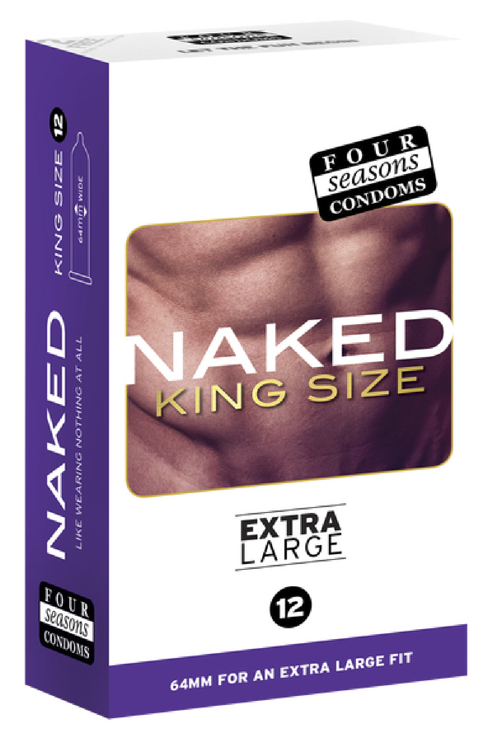 Four Seasons Naked King Size Condoms – Extra Large 64mm Condoms 12 Pack > Essentials > Condoms - Tophatter Daily Deals