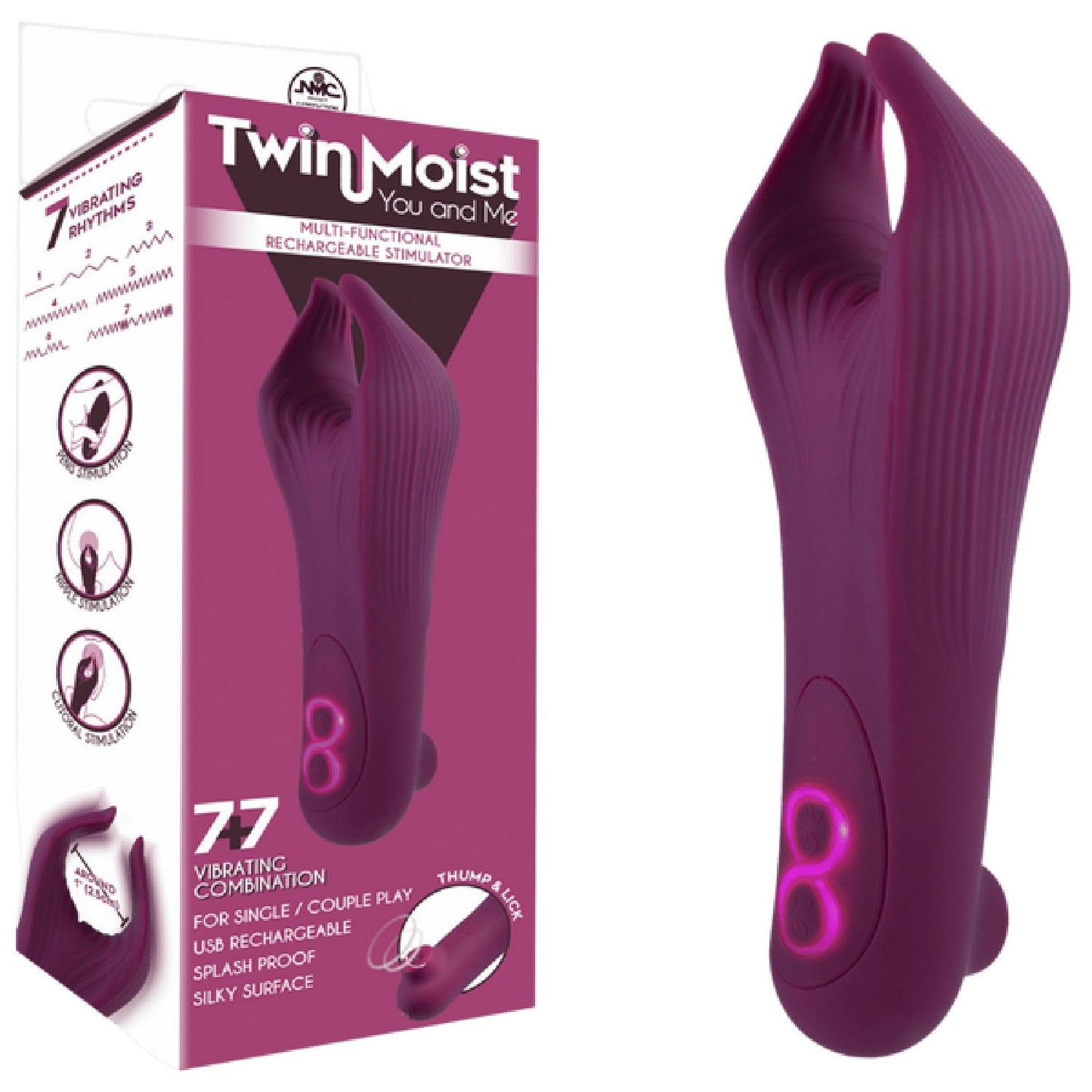TwinMoist - Multi-Functional Rechargeable Stimulator – Splash Proof USB Rechargeable Vibrator > Sex Toys > Couples Toys - Tophatter Daily Deals