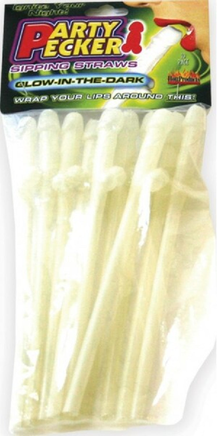 Party Pecker Glow-in-the-Dark (Pack of 10) – 8 Inch Adult-Themed Drinking Straws > Novelties > Party Supplies - Tophatter Daily Deals