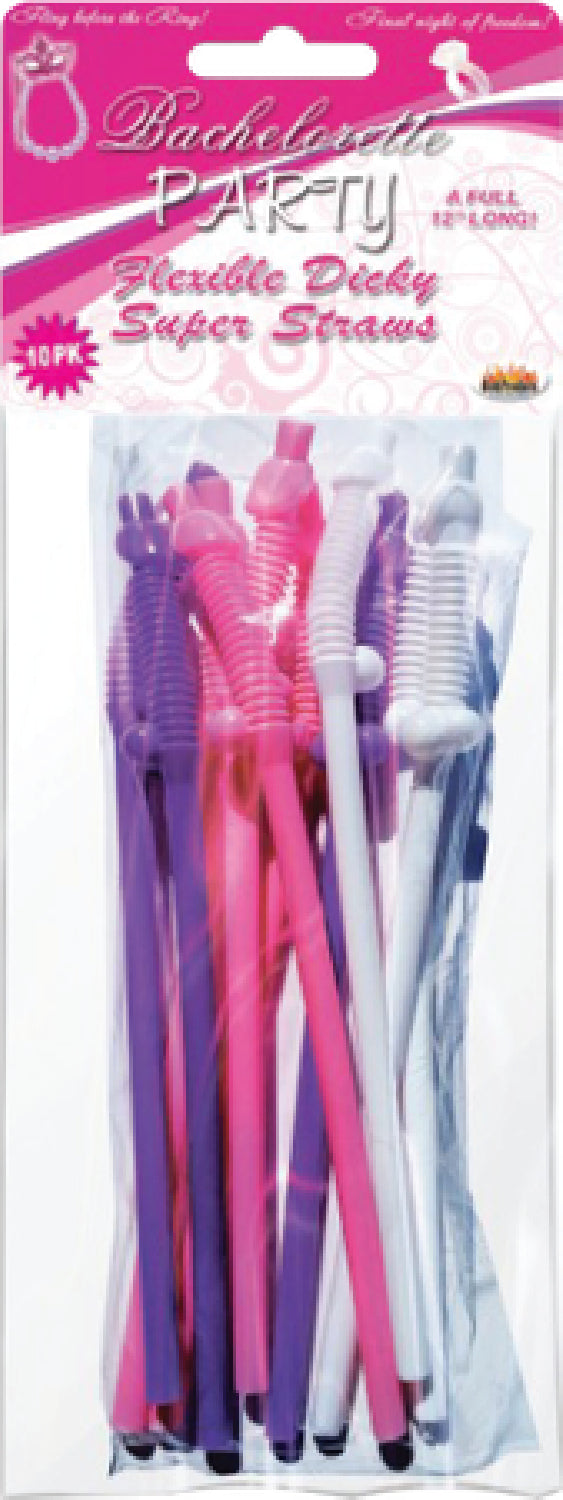 Dicky Straws 12 Inch Super Flex Tip Straws – Pack of 10 Drinking Straws > Novelties > Bachelor & Bachelorette Items - Tophatter Daily Deals