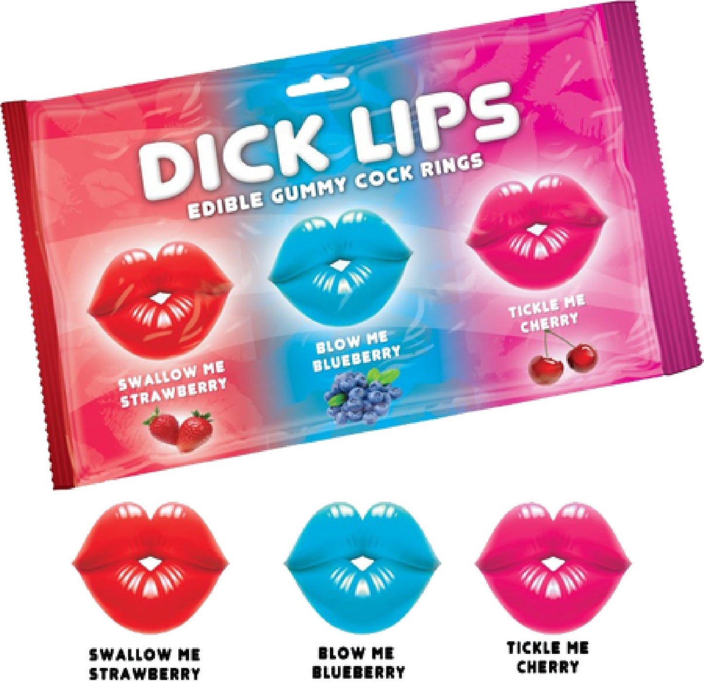 Dick Lips Gummy 3 Pack – Edible Fruity Cock Rings > Novelties > Candy & Edible Items - Tophatter Daily Deals