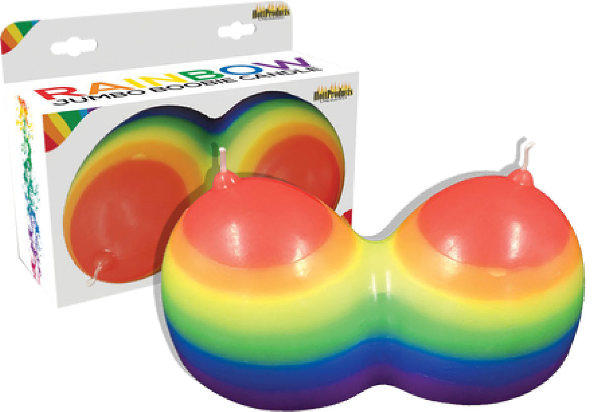 Rainbow Jumbow Boobie Candle – Decorative Candle > Candles > Novelty - Tophatter Daily Deals