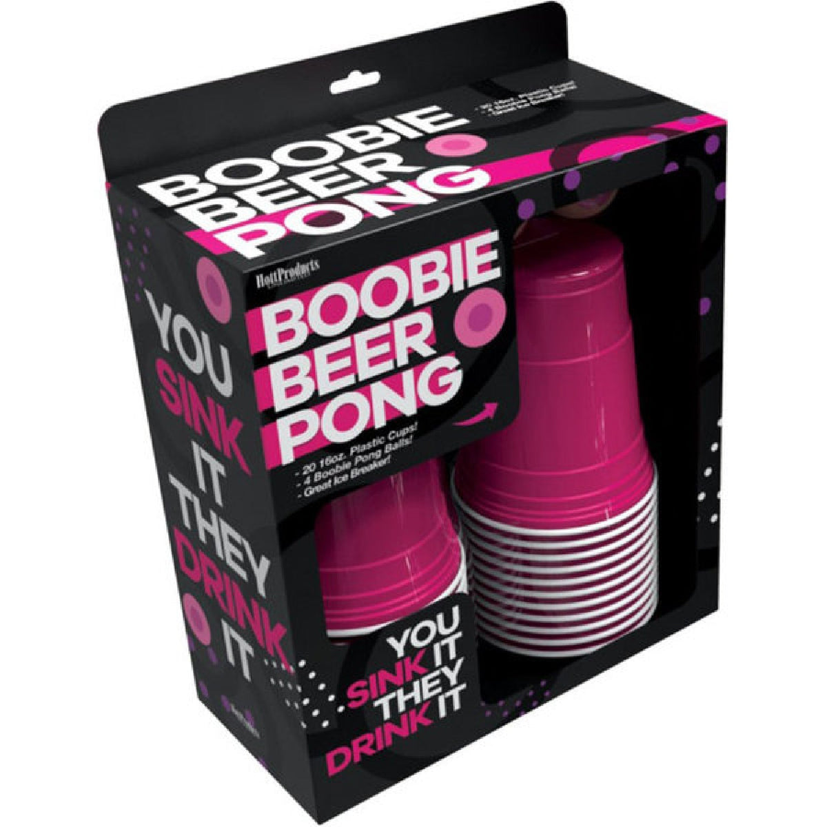 Boobie Beer Pong Set – Party Game with Boobie-Shaped Balls and Plastic Cups > Novelties > Games - Tophatter Daily Deals