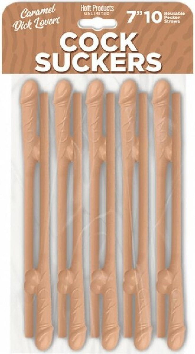 Hott Products Cock Sucker (Chocolate Brown) – 7 Inch Reusable Novelty Drink Straws Set of 10 > Novelties > Party Supplies - Tophatter Daily Deals