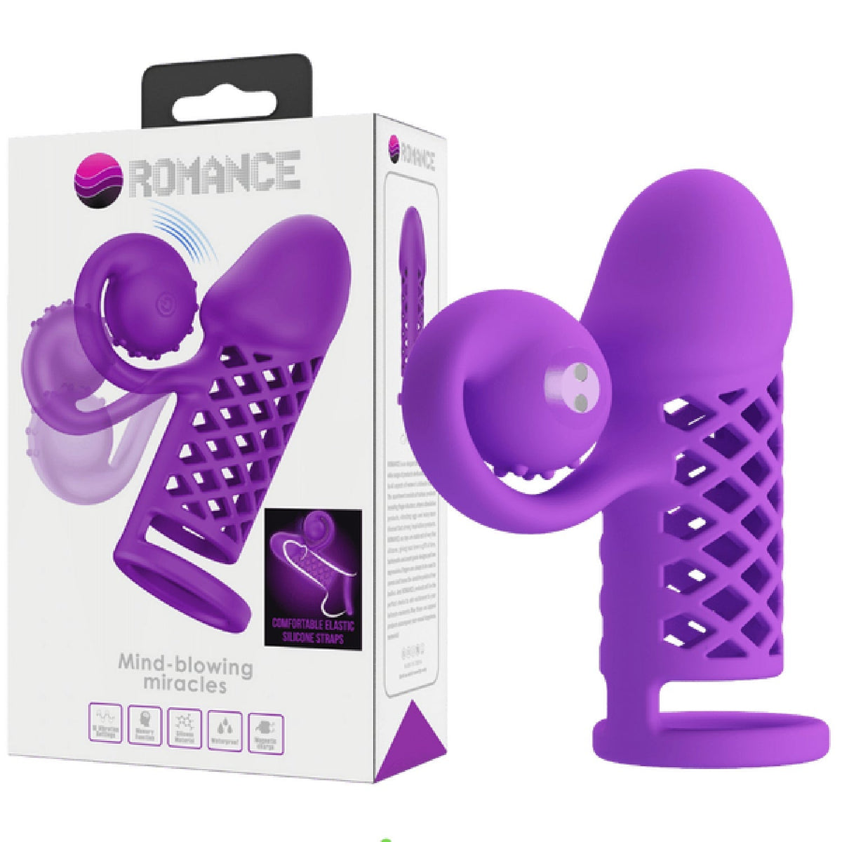Harden Mind Blowing Miracles – Silicone Penis Sleeve with Vibrations and Ball Strap > Sex Toys For Men > Penis Sleeves - Tophatter Daily Deals