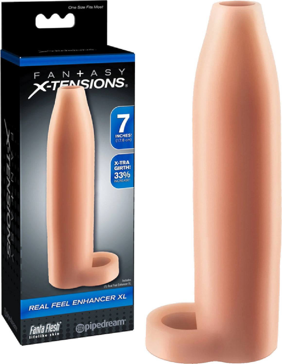 Fantasy X-tensions Real Feel Enhancer XL – 7 Inch Erection Enhancer > Sex Toys For Men > Penis Sleeves - Tophatter Daily Deals