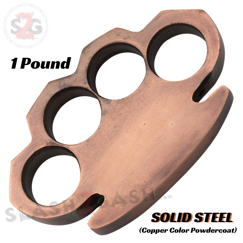 Copper Knuckle Duster Heavy THICK Closed Paper Weight - 1 POUND Belt Buckle - Tophatter Daily Deals