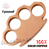 Real Copper Knuckle Duster Heavy Closed Paper Weight - 1 POUND Large Thickness - 1 Pound Belt Buckle - Tophatter Daily Deals