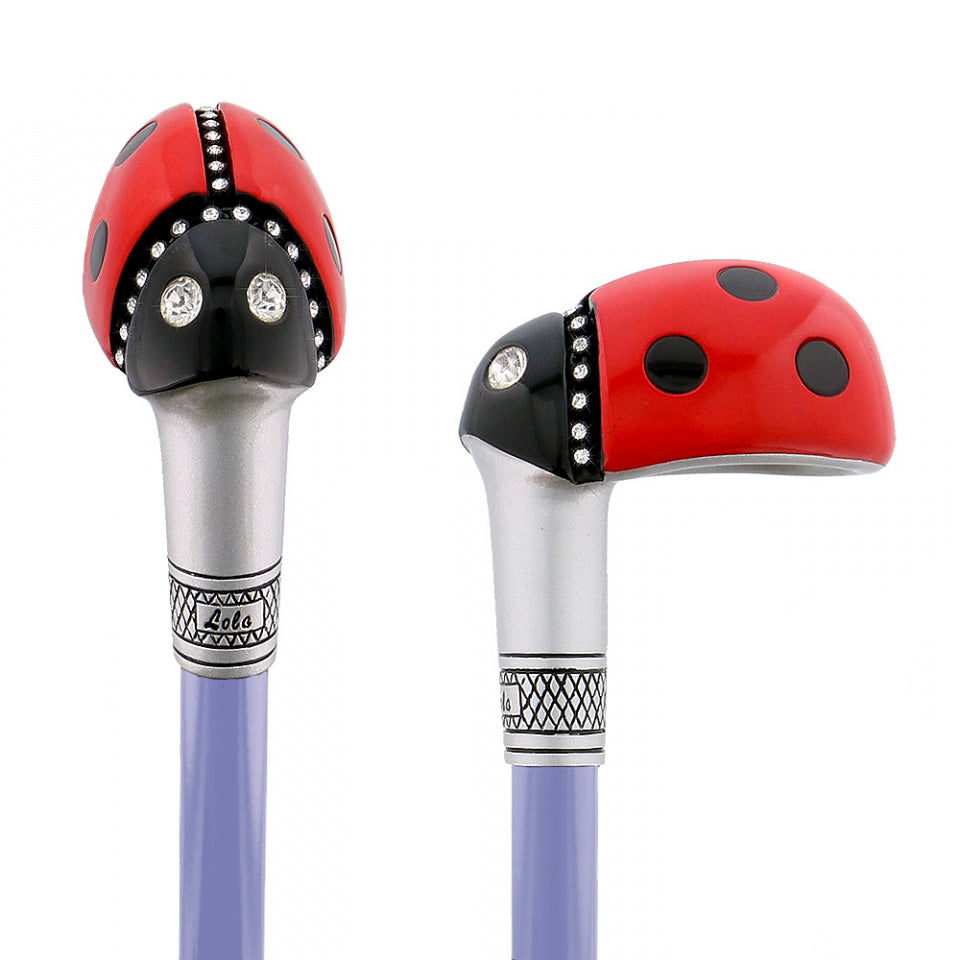 Lady Bug Lola Signature Carbon Fiber Walking Cane - 1 Violet Shaft Superlite Carbon Fiber Walking Canes - Tophatter Daily Deals