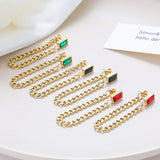 Dangle Chain Earrings with Cubic Zirconia Emerald and Gift Pouch Earrings - Tophatter Daily Deals