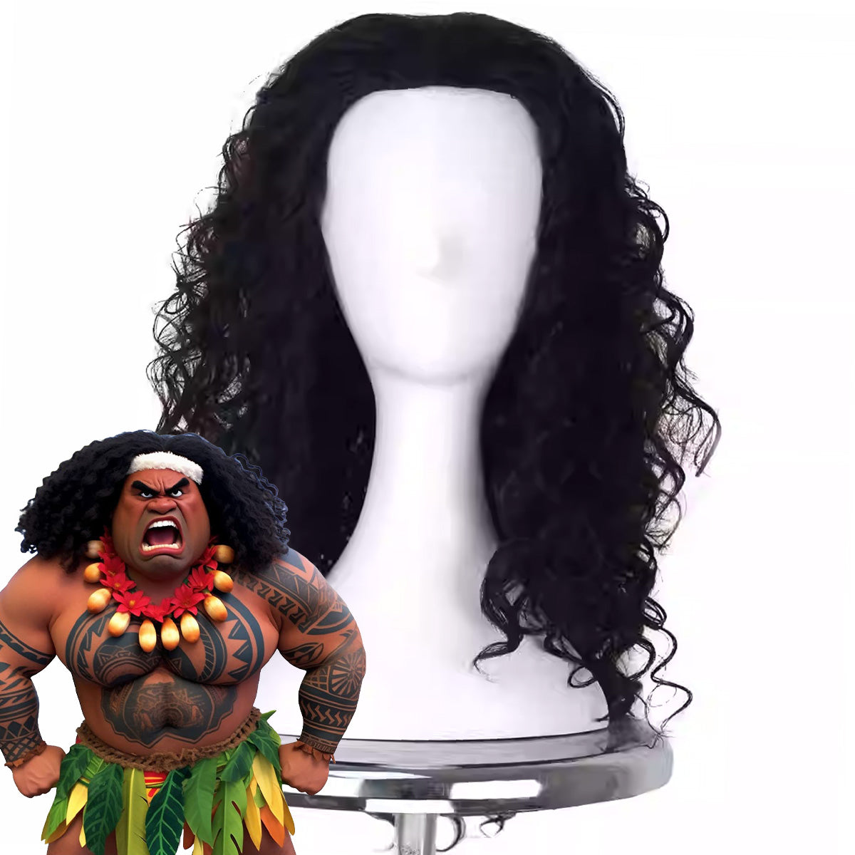 Disney Movie Moana Maui Black Cosplay Wig Wig - Tophatter Daily Deals