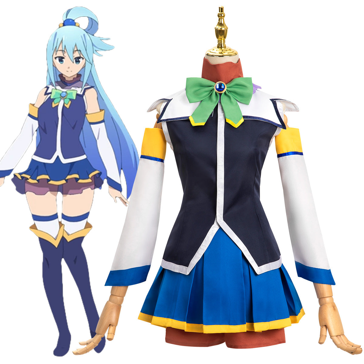 Kono Subarashii Sekai ni Shukufuku o Aqua Cosplay Costume - B Edition - Tophatter Daily Deals