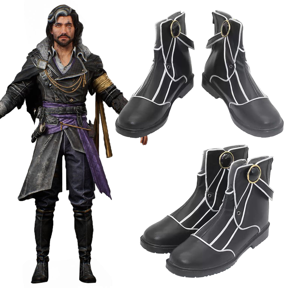 Clair Obscur: Expedition 33 Verso Black Cosplay Shoes Shoes/Boots - Tophatter Daily Deals