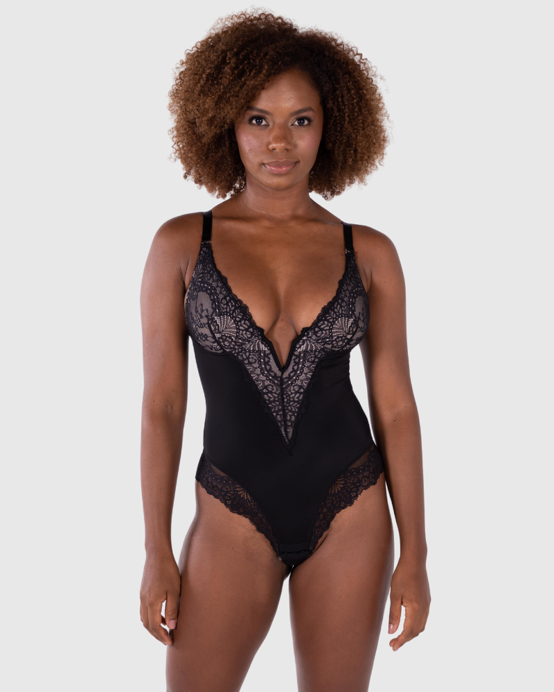 Revenge Body Deep-V Neck Bodysuit Bodysuit - Tophatter Daily Deals
