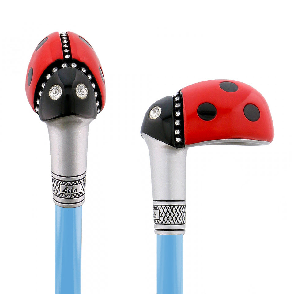 Lady Bug Lola Signature Carbon Fiber Walking Cane - 1 Ocean Blue Shaft Superlite Carbon Fiber Walking Canes - Tophatter Daily Deals