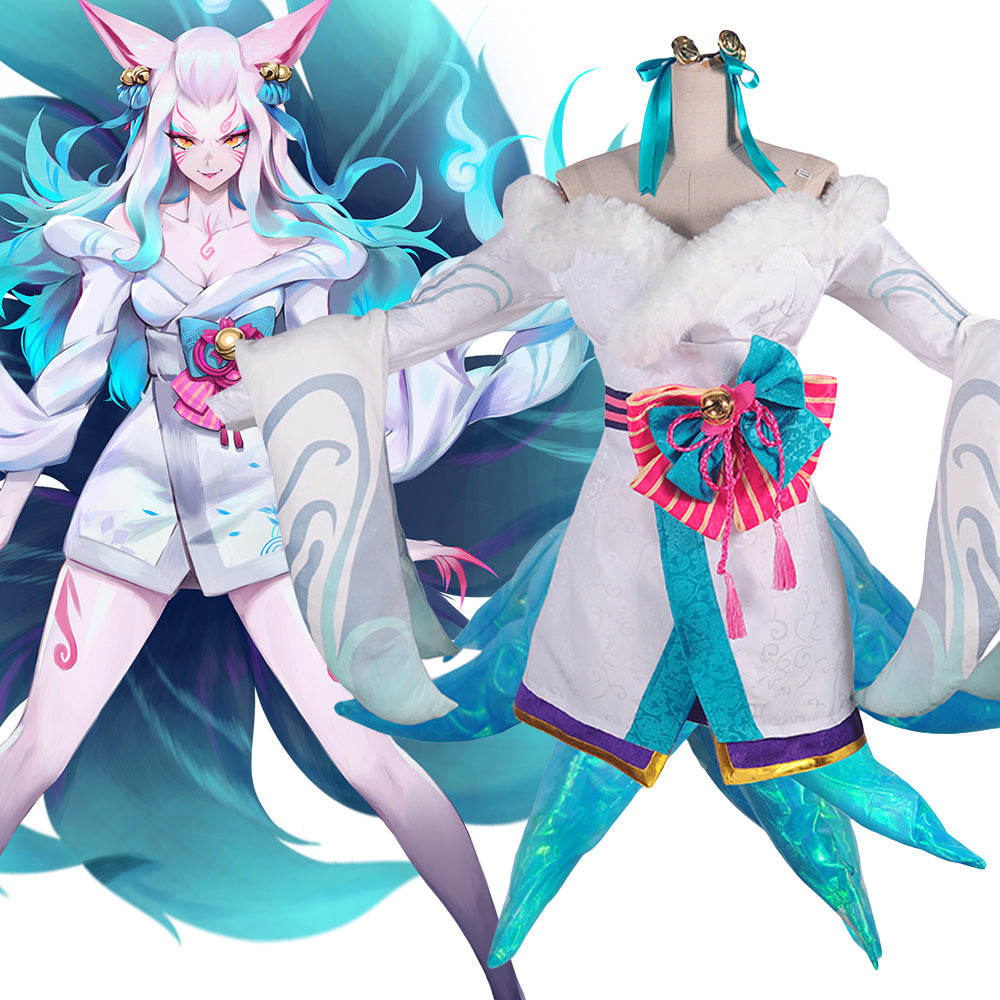 League of Legends LOL Spirit Blossom Ahri White Version Cosplay Costume Costume - Tophatter Daily Deals