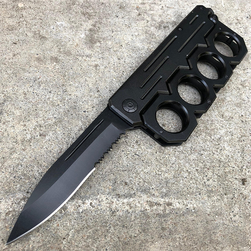 Knuckle style Tactical spring Assisted Open Folding Pocket Knife - Tophatter Daily Deals