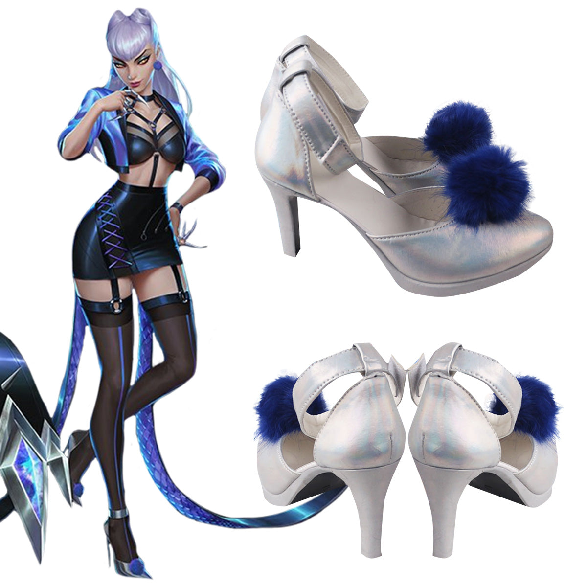 League Of Legends LOL 2020 K/DA KDA All Out Evelynn Silver Cosplay Shoes Shoes/Boots - Tophatter Daily Deals