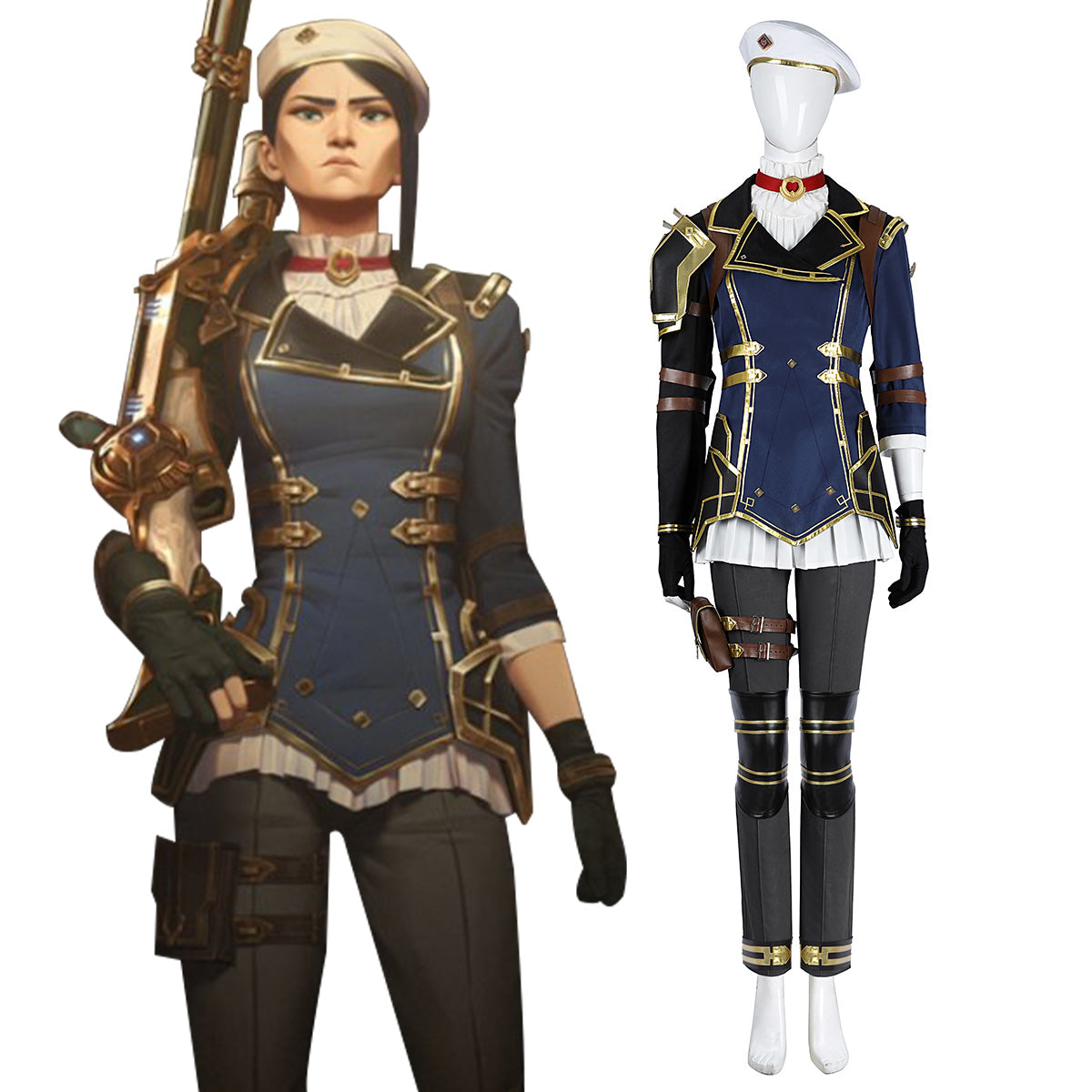 [In stock]Arcane Season 2 League of Legends LOL Caitlyn Cosplay Costume Costume - Tophatter Daily Deals
