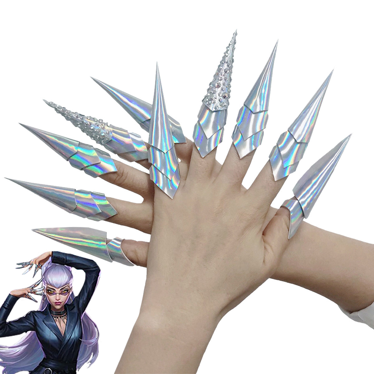 League Of Legends LOL 2020 KDA K/DA Evelynn Nails Accessory Prop Prop - Tophatter Daily Deals