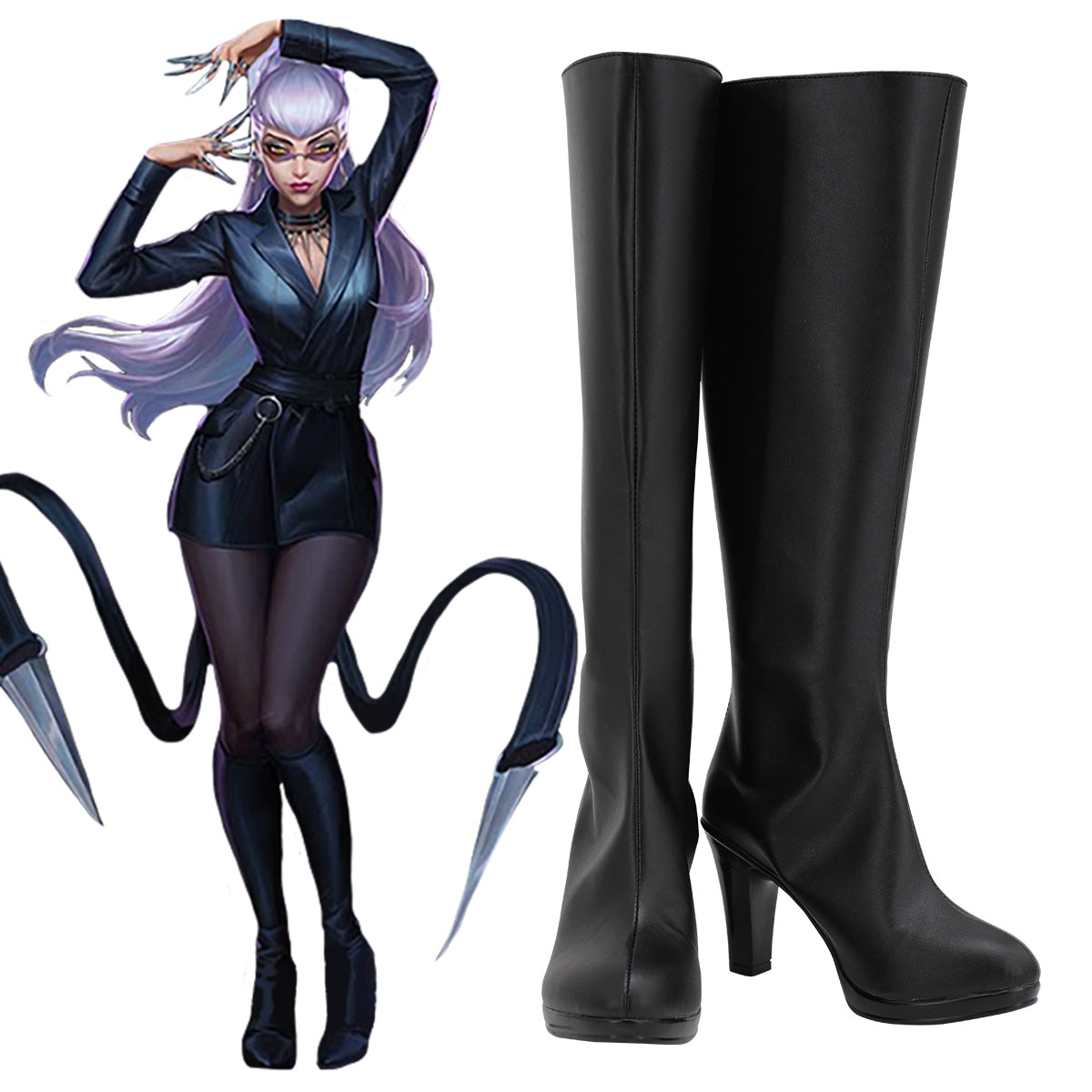 League Of Legends LOL 2020 KDA K/DA Evelynn Black Shoes Cosplay Boots Shoes/Boots - Tophatter Daily Deals