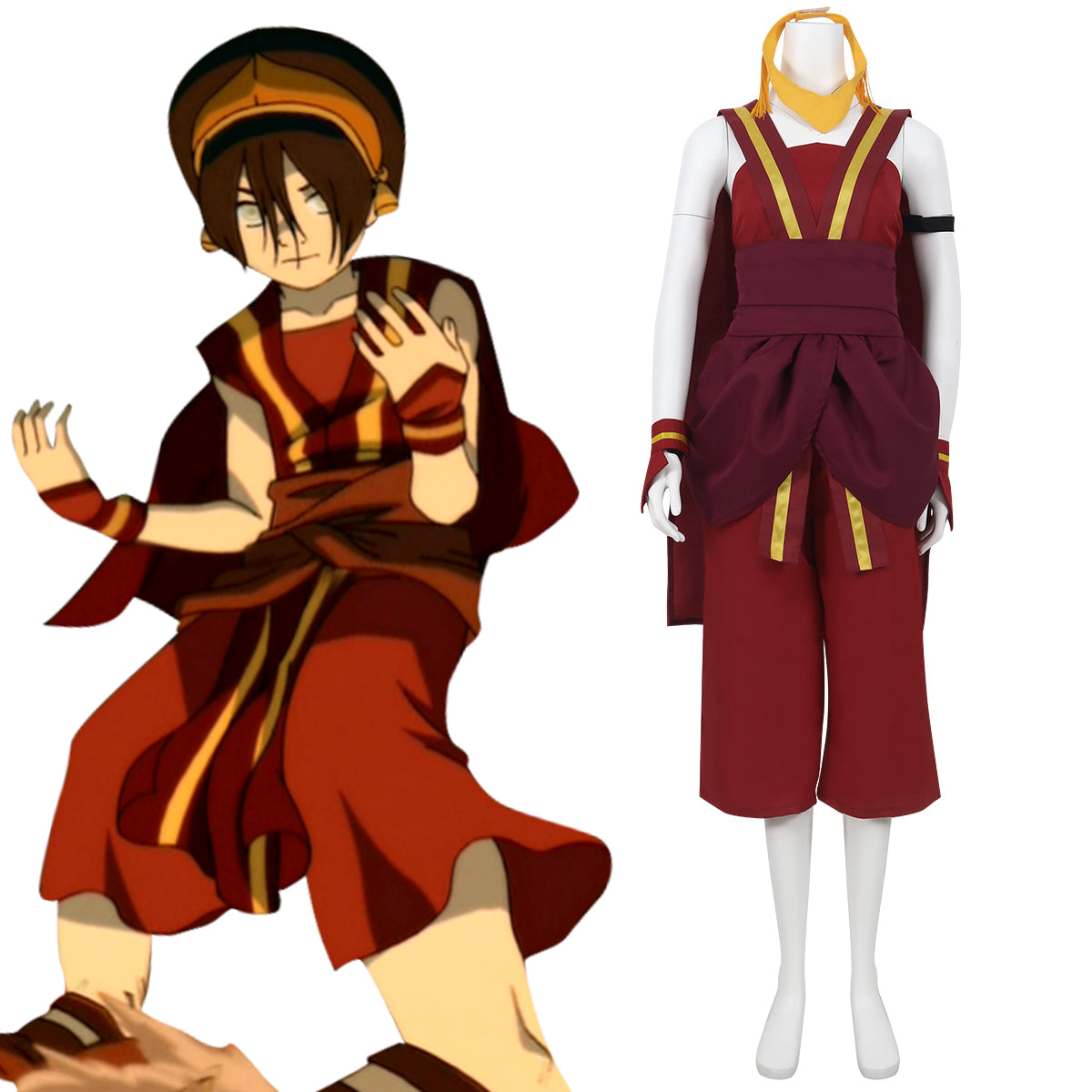 Avatar The Last Airbender Toph Beifong Red Cosplay Costume - Tophatter Daily Deals