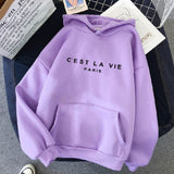 Oversized Cozy Women's Hoodie - Relaxed Plush, For Winter Purple - Tophatter Daily Deals