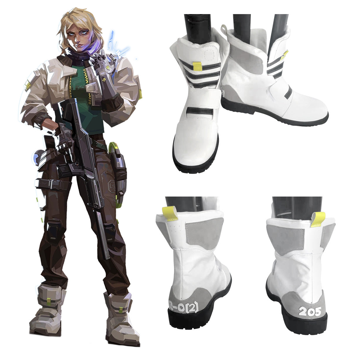Valorant Agent 23 Deadlock White Cosplay Shoes Shoes/Boots - Tophatter Daily Deals