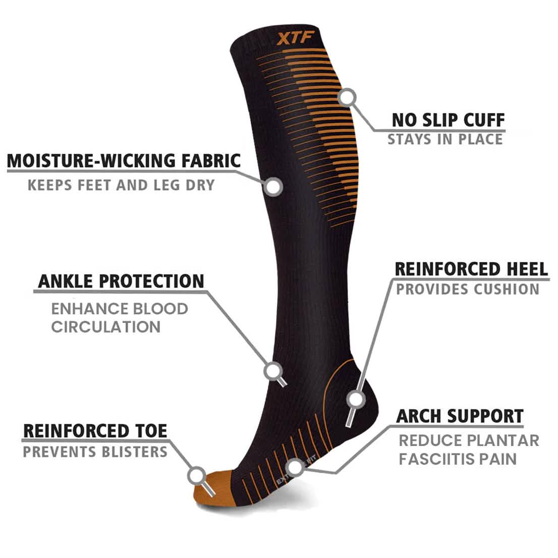 12-Pairs: Athletic Graduated Knee-High Compression Socks Health & Wellness - Tophatter Daily Deals