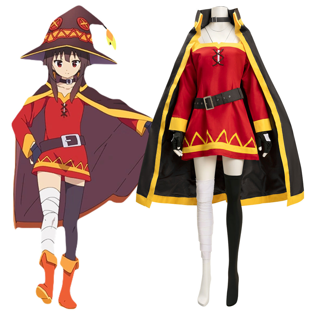 Kono Subarashii Sekai ni Shukufuku o Megumin Cosplay Costume - A Edition - Tophatter Daily Deals