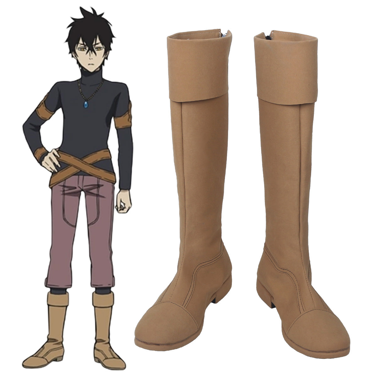 Black Clover Yuno Light Yellow Shoes Cosplay Boots Shoes/Boots - Tophatter Daily Deals