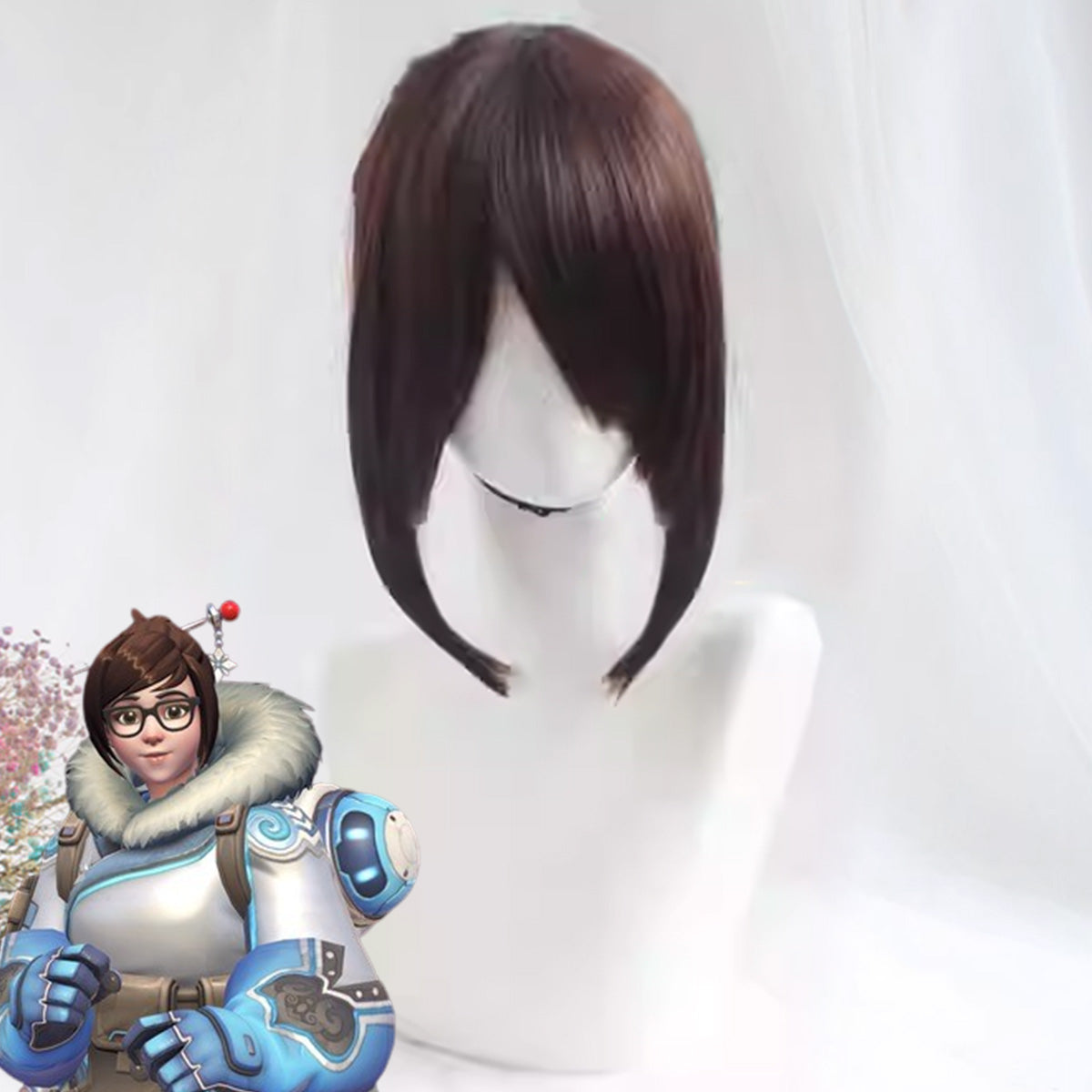 Overwatch OW Dr. Mei Ling Zhou Brown Cosplay Wig Wig - Tophatter Daily Deals