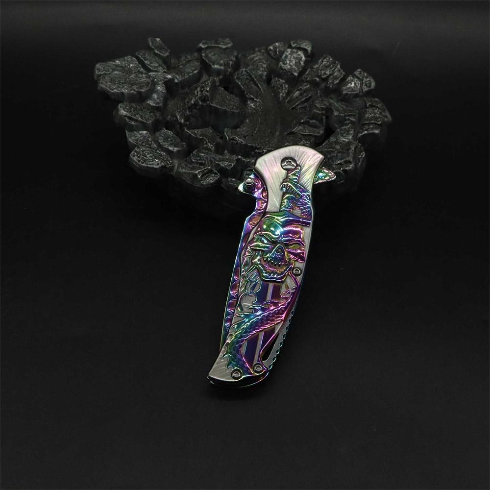 Snake Skull Relief Folding Knife - Tophatter Daily Deals