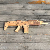 Wooden Scar Assault Rifle Replica Rubber Band Gun Model Kit - Tophatter Daily Deals