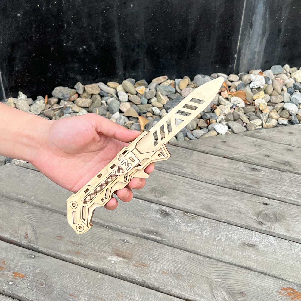 Wooden Ballistic Knife Model Kit 3D Puzzle - Tophatter Daily Deals