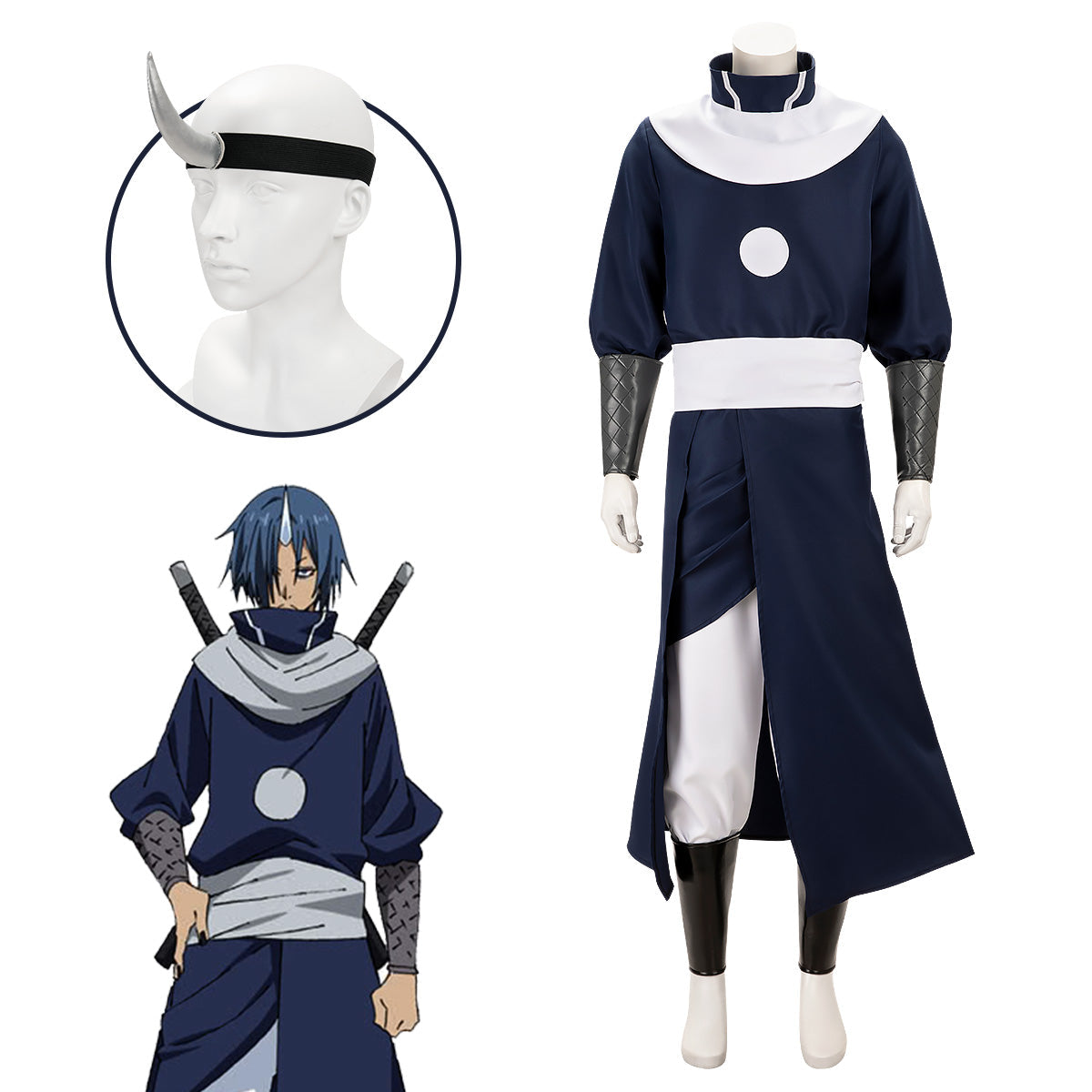That Time I Got Reincarnated as a Slime Tensei Shitara Suraimu Datta Ken Souei Cosplay Costume - Including Horn Clips - Tophatter Daily Deals