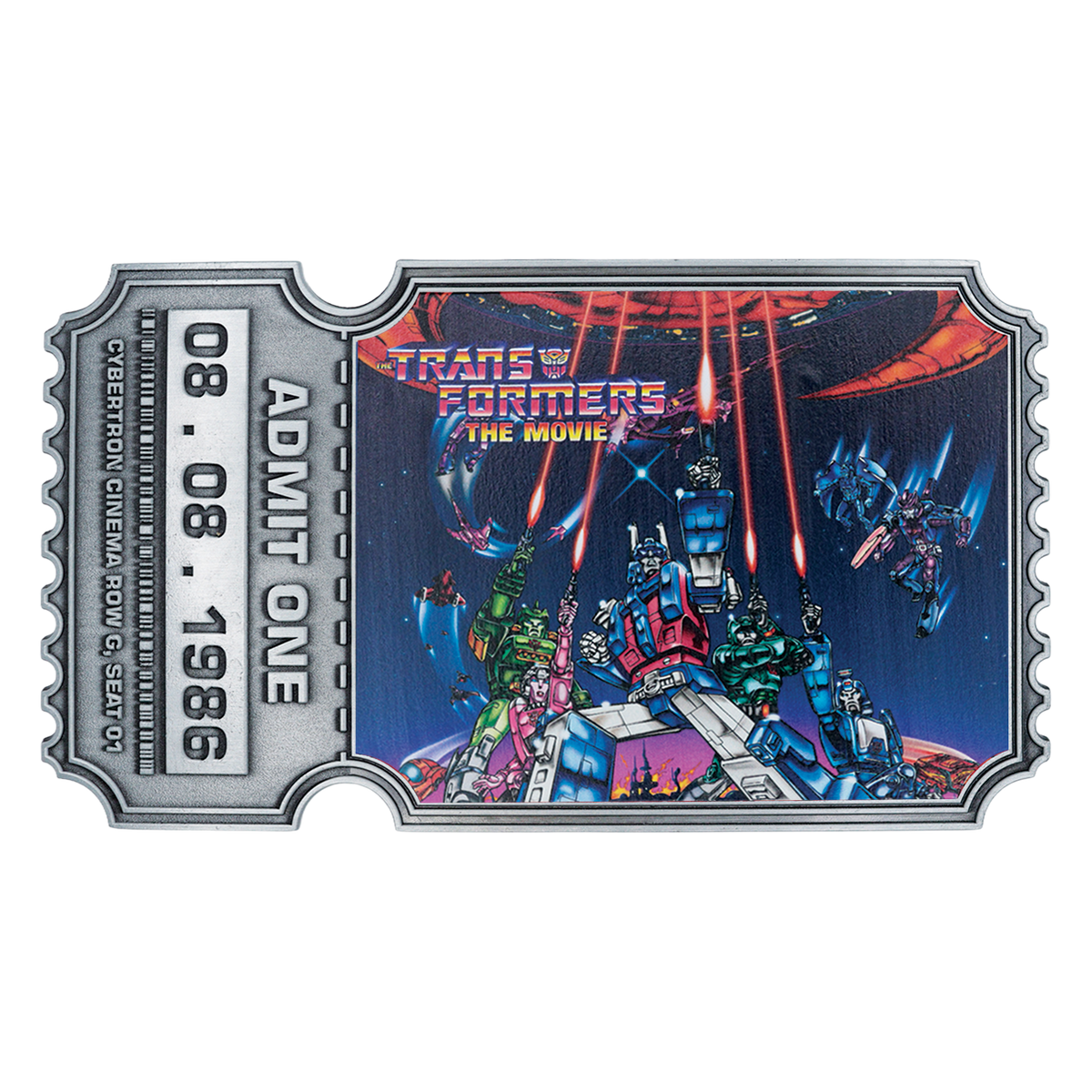 Transformers: The Movie – Limited Edition 40th Anniversary Metal Replica Movie Ticket Collectible Replica - Tophatter Daily Deals