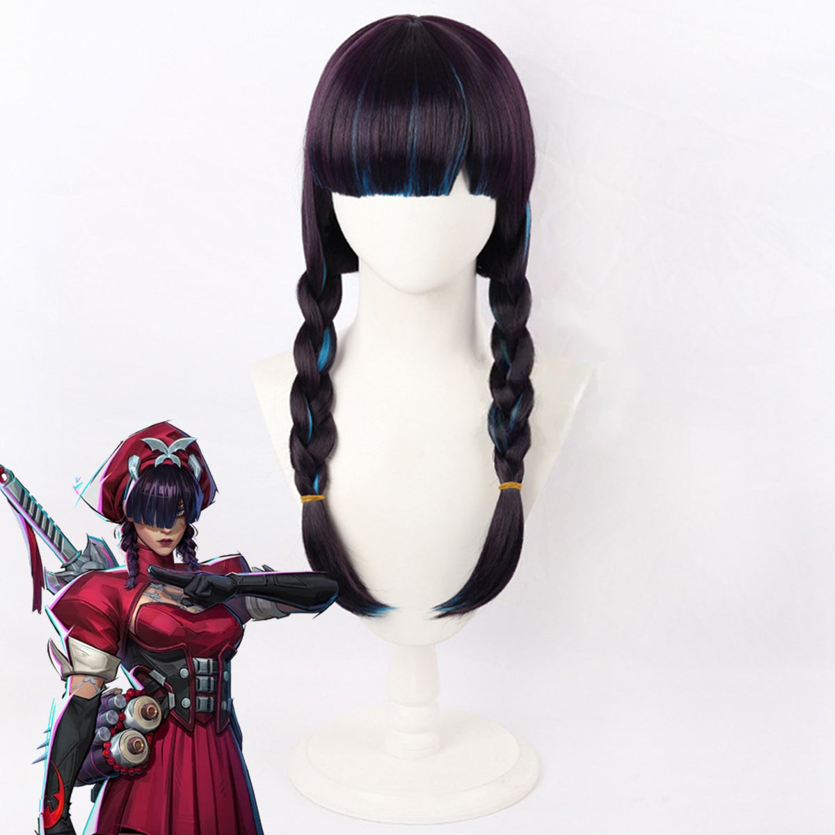 MAV Rivals Psylocke Blood Kariudo Black Cosplay Wig Wig - Tophatter Daily Deals