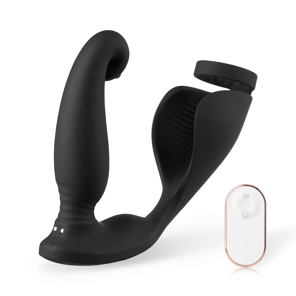 S-HANDE Versatile Remote Control Prostate Massager Black Anal Toys - Tophatter Daily Deals