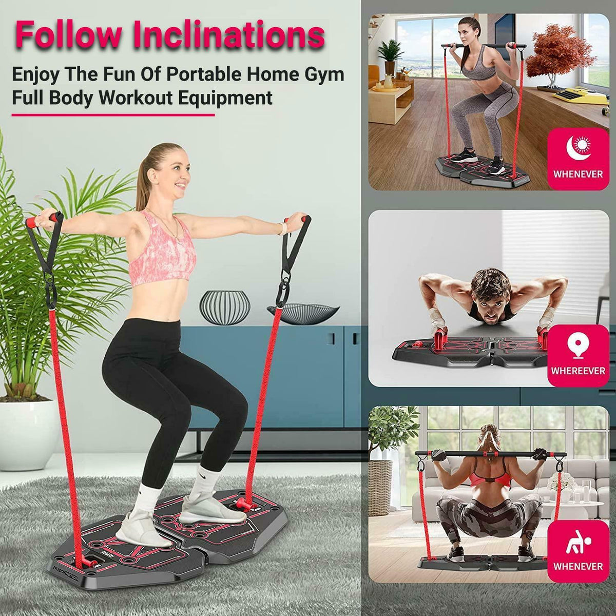 Portable Home Gym Equipment - All-In-One Portable Home Gym Full Body Workout Equipment Exercise & Fitness - Tophatter Daily Deals