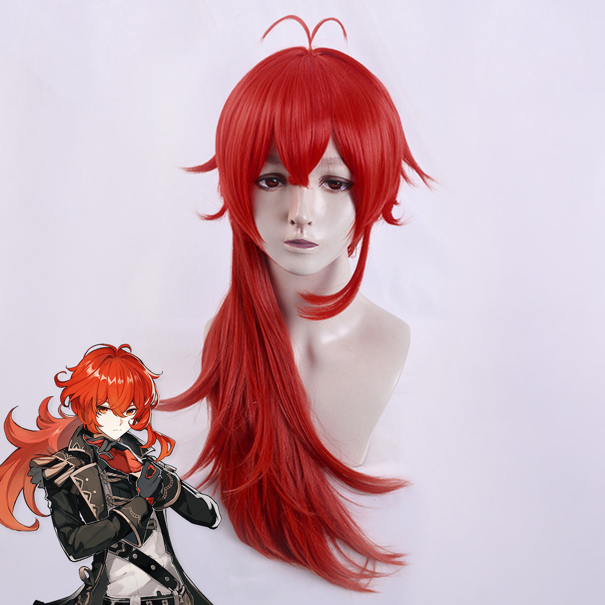 Genshin Impact Diluc Red Cosplay Wig Wig - Tophatter Daily Deals